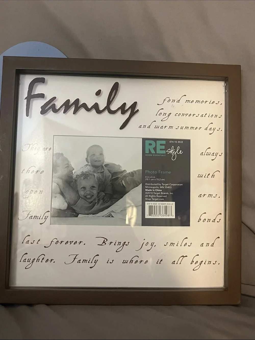 REstyle 'Family' Decorative Brown Picture Frame
